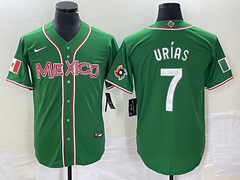 Men 2023 World Cub Mexico #7 Urias Green white Nike MLB Jersey1->more jerseys->MLB Jersey